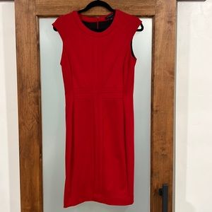 Banana Republic red fitted sleeveless dress